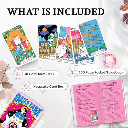 Wyspell Cat Tarot Cards with Guide Book - Unique 78-Card Tarot Deck - Beginner Friendly - Beautiful & Modern Tarot Decks for Cat Lovers and Enthusiasts by Wyspell - Image 2