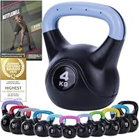 MOVIT Kettlebell Stylish Black – Haltère En Béton Avec Revêtement Plastique, 2 à 20kg, Antidérapant Et Testé Sans Substances Nocives