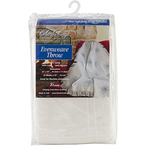 DMC AF7312-6750 Evenweave Throw Cotton, White