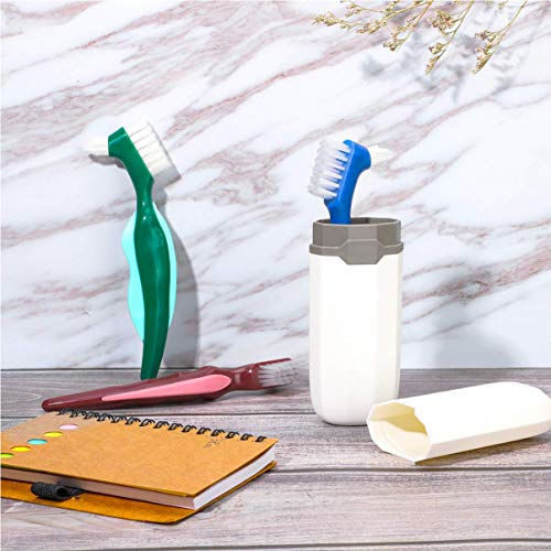 MILISTEN 3 Stks Harde Prothese Borstel Prothese Reinigingsborstel Kunstgebit Tandenborstel Dubbelzijdige Hygiëne Prothese Reiniger Voor Prothese Zorg - Image 5