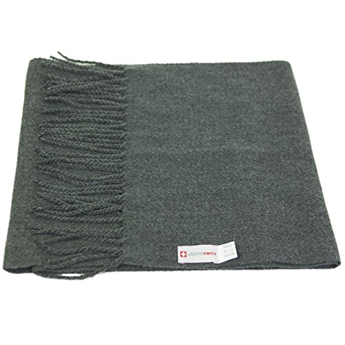 Alpine Swiss WS-960 Mens Plaid Scarf Soft Winter Scarves Unisex,Solid Gray,One Size thumb #2