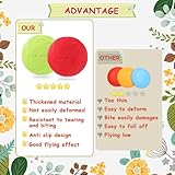 Dog Flying Disc,2 Pack Durable Dog Rubber Large Frisbee,Aerodynamic Spoiler Rim Design, Tear & Puncture Resistant, Gentle on Dog’s Mouths,for Small Dogs Training Both Land and Water(15CM Green + Red) - Image 5