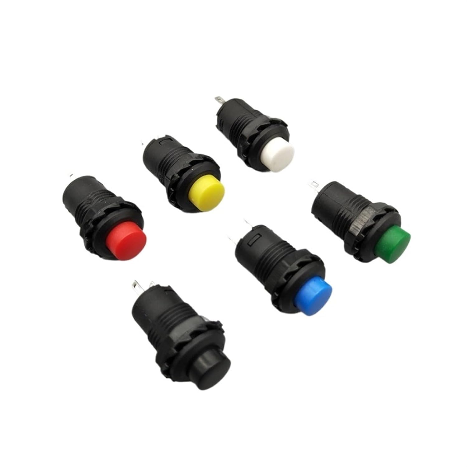 12mm Momentary Push Button Switches 3A /125VAC 1.5A/250VAC Self-Locking/Self-Reset Push Button Switch mini Plastic Button(50R,Self-Locking)