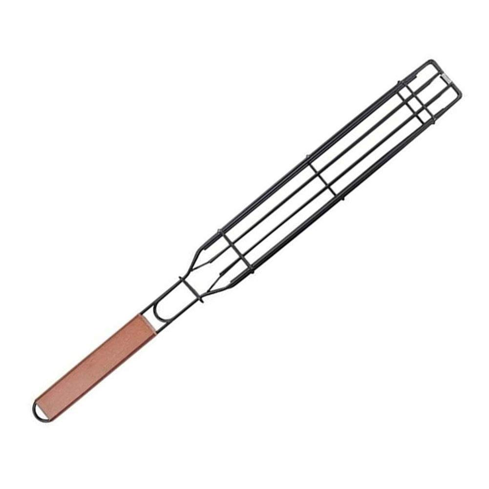 Betos 6pcs Kebab parrilla cesta de la parrilla, 48 x 6 cm barbacoa parrilla cesta Kabob cesta de la parrilla de la salchicha con la manija Kabob cestas para barbacoa, pescado parrilla, camarones