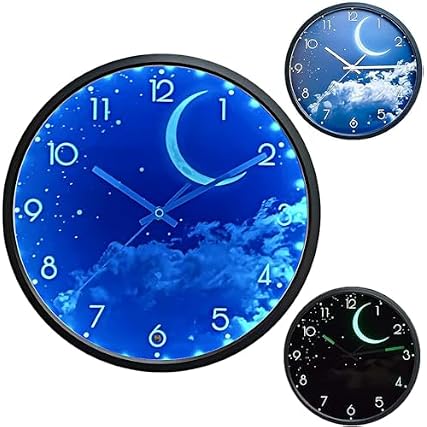 OCEST Silent Night Light Wall Clock review image