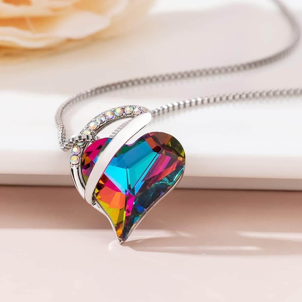 Austrian Crystal Heart Pendant Necklaces for Women Fashion 14K Gold Plated Dainty Necklace Hypoallergenic Jewelry - Image 3