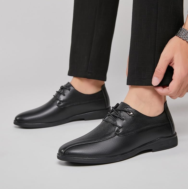 Mens Oxford Boots Lace Up Casual Business Oxford Derby Leather Shoes2