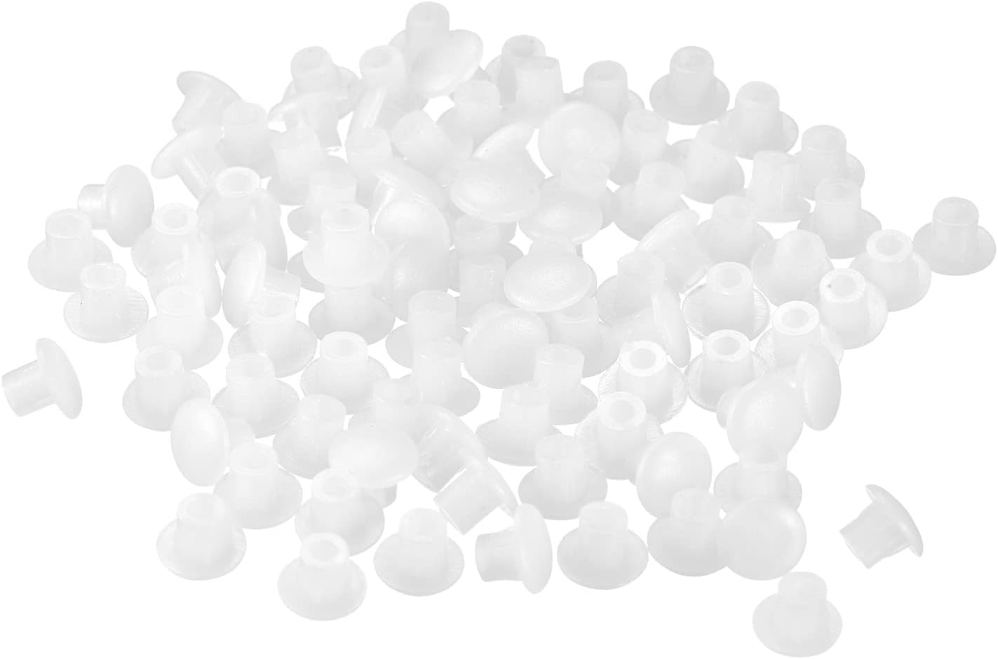 sourcing map Screw Hole Plugs, 5mm(3/16") Dia PP Snap in Shelf Button