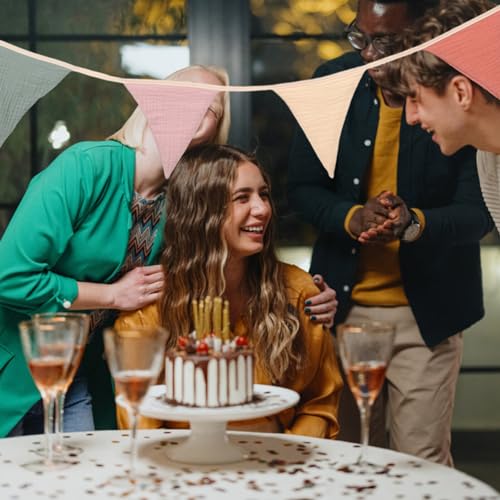 Triangulares De Tecido Banner De Algodão Multicolorida Flâmula Guirlanda De Berçário De Bebê Banner