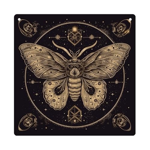 Image of Moth Square Acrylic Wall Hanging Plaque, 8 Inch Decorative Acrylic Wall Ornament, Multipurpose Hanging Art Accessory for Dining Room Bedroom Living Room Home Wall Decor