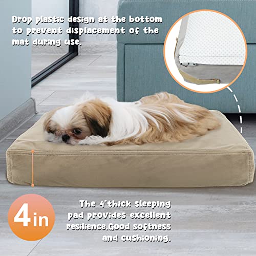 Mestuel Dog Bed All Weather, Waterproof Non Slip Dog Bed For Medium Small Dogs Cats,Pet Sleeping Mattress Bed With Washable Cover,Superior Cotton Dog Bed Anti Anxiety - 22.4'' X 16.5'' X 3.9'' #TOP3