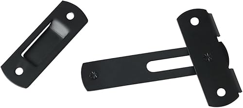 Miniatura 4 de MMK001B-2P - 2 pestillos de puerta abatible, cerradura de seguridad para puerta corrediza, cierre de puerta de granero, 4 x 2.8 pulgadas, acero