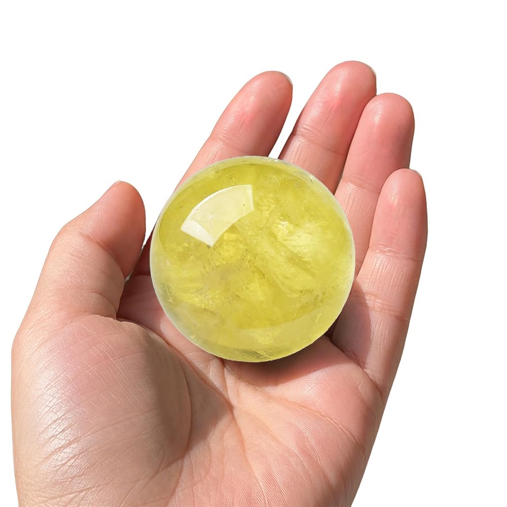 AierCrystal 1.57-1.97inch/4-5cm Natural Citrine Crystal Ball - vase fillers | Mubboo