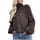 Recoge Pecho Mujeres Short Tops Pullover Plus Velvet Long Long - Manga Zipper Stand - Up Collar Plush Sweatershirt Mujer...