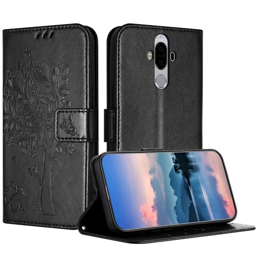 JayModCase Custodia per Huawei Mate 9, Flip Portafoglio Pelle Cover con [Slot Schede] [Magnetico] [Cavalletto] Antiurto Compatibile con Huawei Mate 9 - Nero