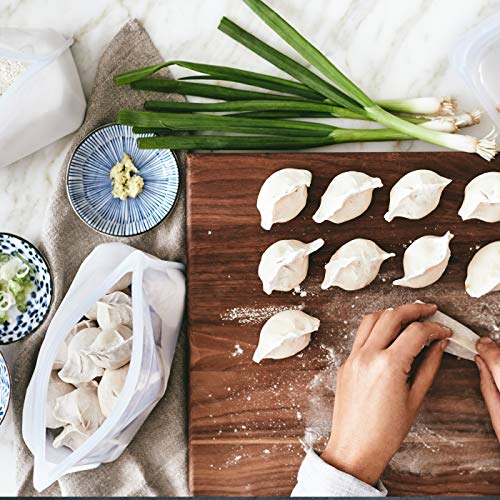 Stasher Silicone Reusable Storage Bag, Bundle 7-Pack (Clear) | Food Meal Prep Storage Container | Lunch, Travel, Makeup, Gym Bag | Freezer, Oven, Microwave, Dishwasher Safe, Leakproof #TOP2