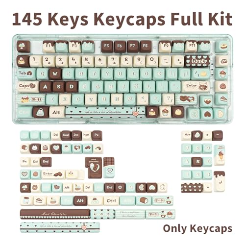 Image of Cute Keycaps Mint Chocolate Green 145 Keys Key Cap for Cherry MX