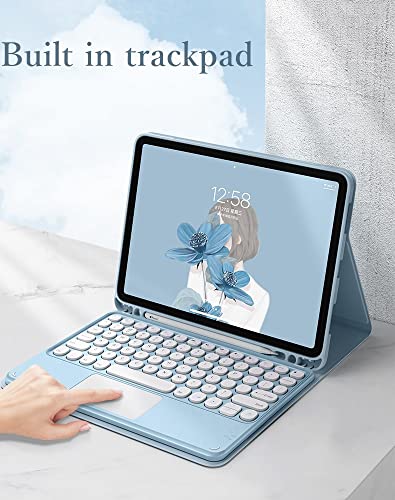 Funda con trackpad para iPad 10ª gen con teclado retroiluminado redondo 2