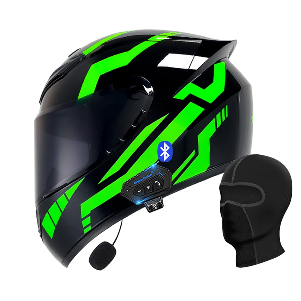 Motorcycle Bluetooth Full Face Helmet, Integrated Bluetooth Helmet, DOT/ECE Approved Full Face Flip Up Helmet, Multiple Vents Motorbike Helmet with