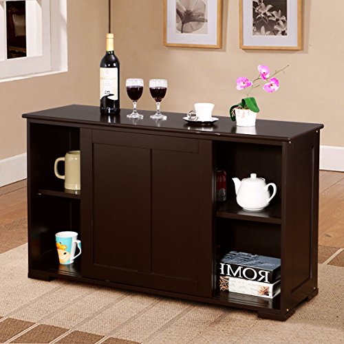 New MTN-G Kitchen Storage Cabinet Sideboard Buffet Cupboard Wood Sliding Door Pantry - Thumbnail 2