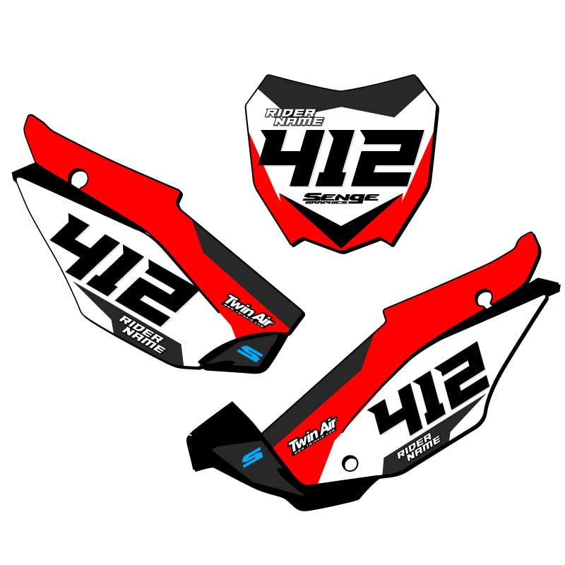 2019-2025 CRF 110 SG63 Custom MX Number Plates Senge Graphics Kit Compatible with Honda