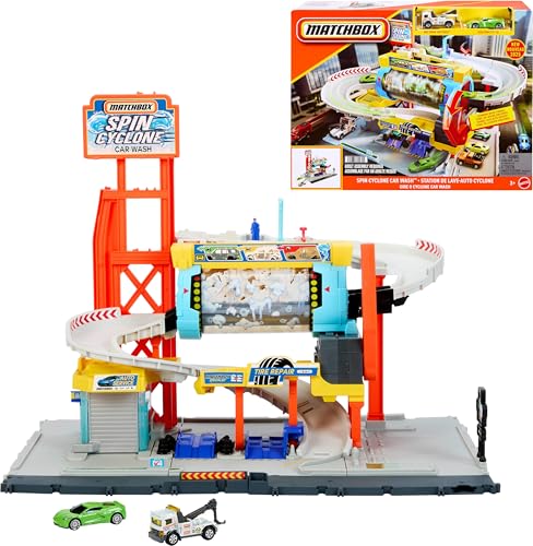 Matchbox Toy Car Track Set, Spin Cyclone Car...