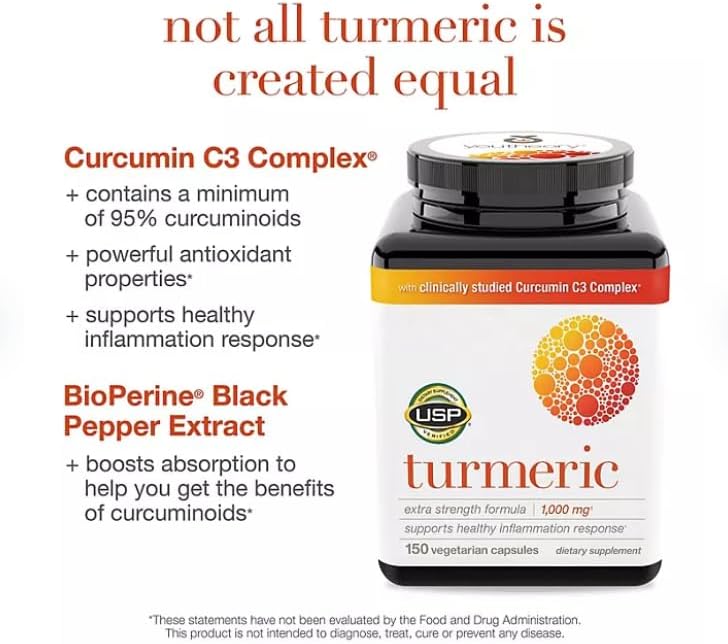 Turmeric Extra Strength Capsules | 1,000 mg Turmeric Supplement | 150 ct.