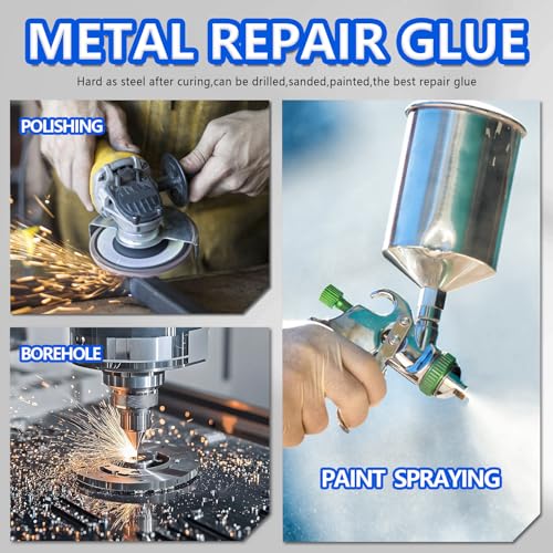 Metallkleber, 80g Metallkleber Extra Stark, Flüssigmetall Hitzebeständig Geeignet für die Reparatur von Oberflächenrissen und -ausbrüchen in Metall
