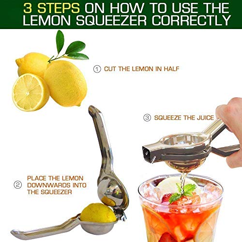 Image of kreyam's Lemon Squeezer With Bottle Opener Manual Hand Press Stainless Steel Pack of 1