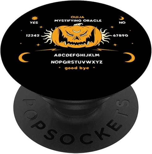 Ouija Board Occult Pumpkin Horror Halloween Art Design PopSockets Swappable PopGrip