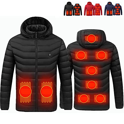 ZooTng Beheizte Weste 5 Heizzonen Waschbar USB-betrieben Einstellbare Beheizte Jacke Outdoor 2022 Winter Warme Heizweste,S Black Cover