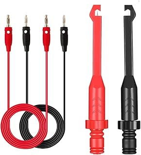 KAWISH 2PCS Multimeter Test Leads Set Electric Wire Piercing Probe Clip, Automotive Insulation Back Probes with 4mm Banana Plug Test Leads for for Diagnostic Electrical Testing