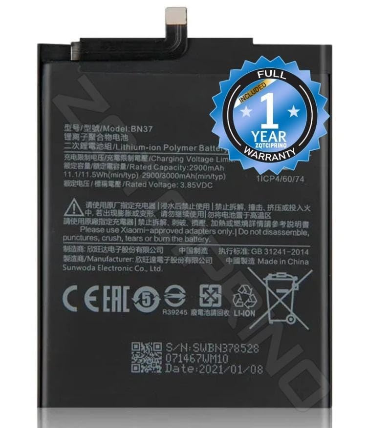 Image of Original BN37 Battery for Redmi 6 /6A /M1804C3DG / M1804C3DH / M1804C3D Battery with 1 Year Warranty ****(CC246)