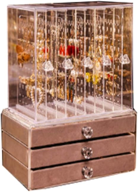 Amazon ユケ二ー ジュエリー展示棚 アクリル 透明 欧風 防塵 ジュエリーボックス アクセサリー箱 ジュエリー収納 髪飾り収納 小物入れ 引き出し小物 写真通り6 ジュエリー収納 オンライン通販