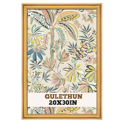 GULETHUN 20x30 Frame Transitional Modern Design Picture Frames 20 by 30 Rustic Poster Frame for Home Decor Gold Vintage Photo Frame Horizontal or Vertical Display Choose Size & Color