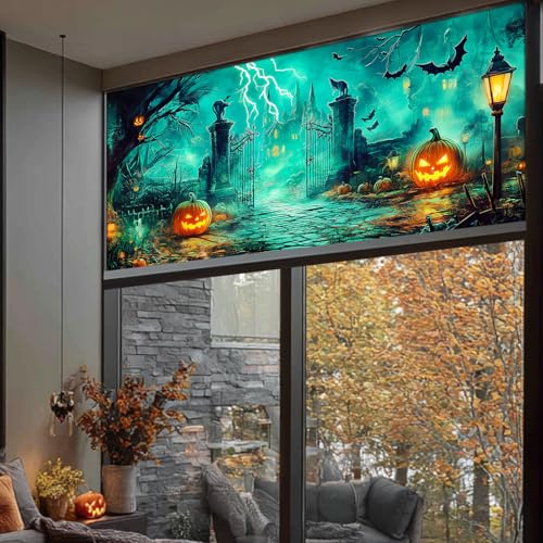 Película estática para ventana Halloween Castillo Embrujado miniatura 5