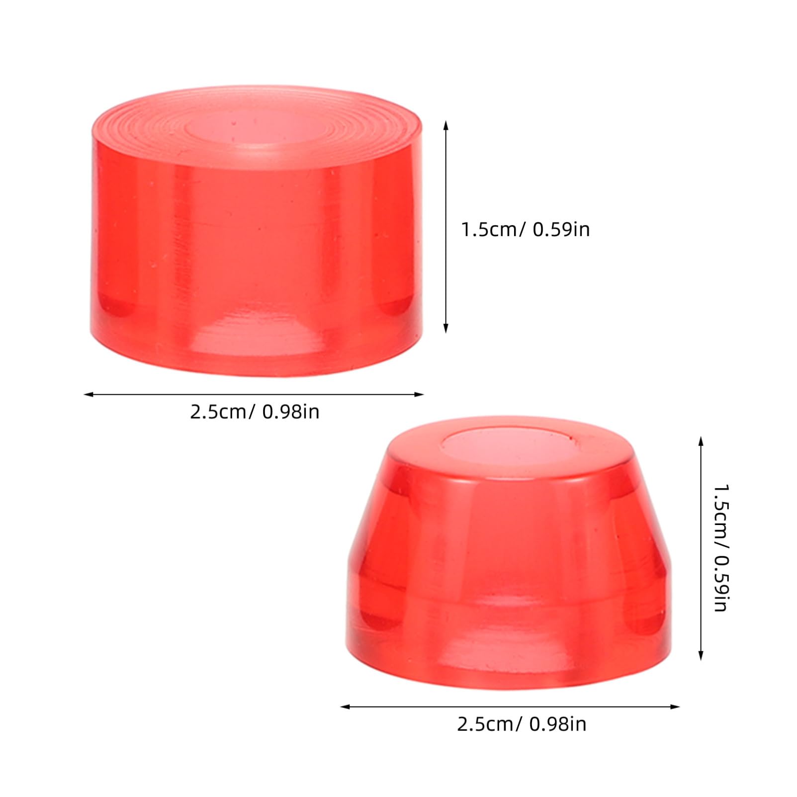 WHAMVOX 4pcs Skateboard Shock Pad Pu Skateboard Bushings Roller Skate Pads Spacers Accessories Shock Absorption for Trucks