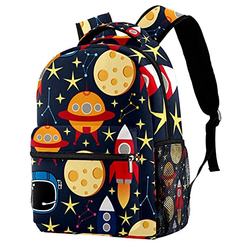 Sac d'école motif espace grand compartiment pour ranger les grands cahiers A4