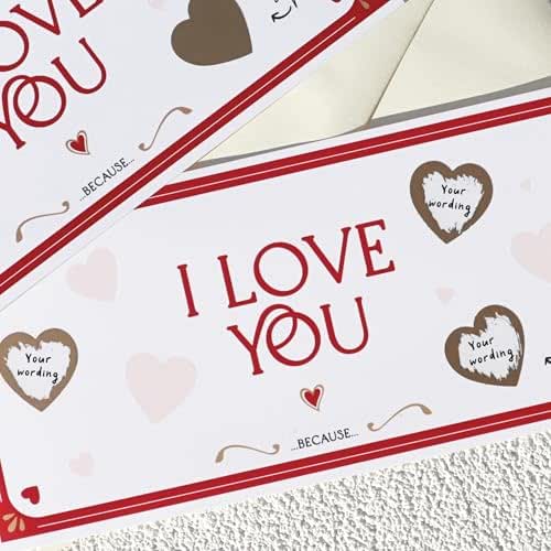 DIY "I Love You Because" Scratch-Off Card – Personalised Anniversary or Valentine’s Day Gift for Boyfriend, Husband, or Wife – Write Your Own Meaningful Messages (I love you becuase) - View 2