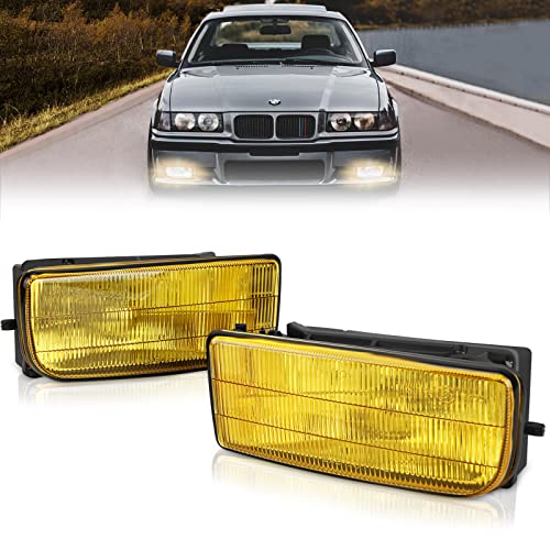 AutoBeeDen Luces Antiniebla compatible con BMW E36 Serie 3 HB SDN WGN CPE CONV, (318i 318is 318ti 320i 323i 323is 325i 325is 328i 328is M3), Diseño original, 09/1990-08/2000 (Amarillo)