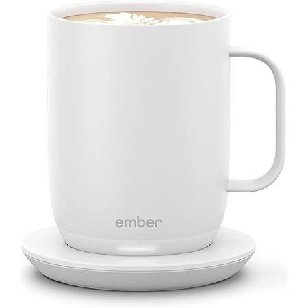 Ember Temperature Control Smart Mug 2, 14 Oz, App-Controlled Heated Coffee Mug with 80 Min Battery Life and Improved Design, White