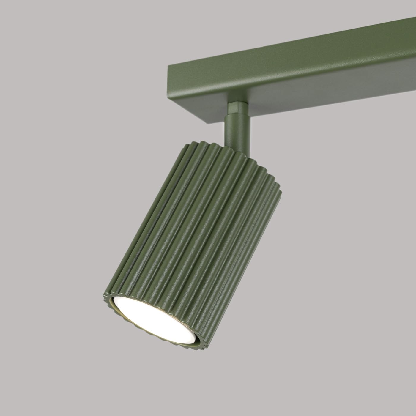 SOLLUX lighting Lámpara de Techo - Foco de Techo - en Aluminio - 2 Pantallas - 30 x 6,5 x 16,5 cm - Karbon Verde Oliva