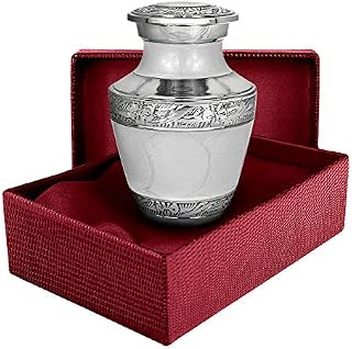 Everlasting Love White Small Keepsake Urn for Human Ashes - Set of 1