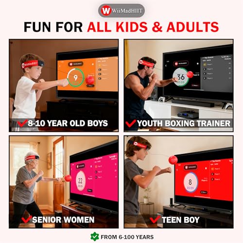 image for WiiMad Boxing Reflex Ball with App Punch Counter, Reaction Ball for Ha