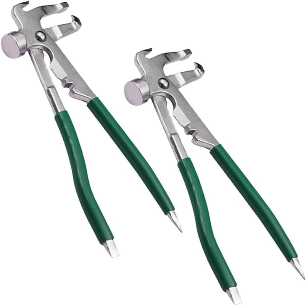 SOLUSTRE 2pcs Alloy Steel Wheel Balance Weight Pliers with Tire Weight Removal Hammer, Automotive Tire Balancing Tool for Cars, Suvs, and Trucks, Sturdy Wheel Alignment and Balancer
