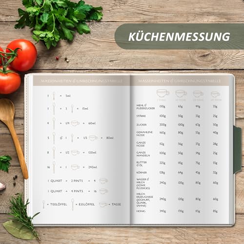 BIROYAL Rezeptbuch zum Selberschreiben A5, Kochbuch Selbst Schreiben, Rezeptbuch für 100 Lieblingsrezepte, Kochbuch zum Selberschreiben, Recipe Book Backbuch Schreiben, Rezepte Buch zum Ausfüllen