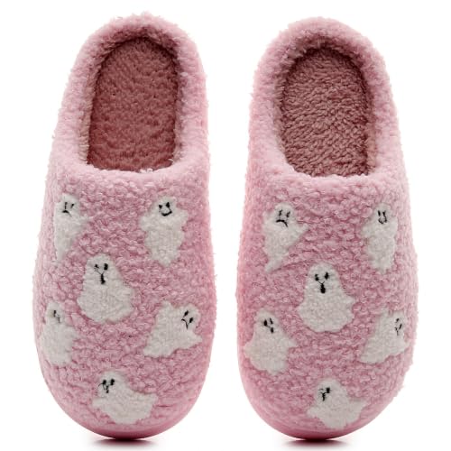Image of Christmas Slippers Winter Warm Plush Pattern Slippers Soft Non-Slip Indoor House Shoes for Men Women