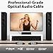 Cyberguys! Optical Audio Cable, Digital Optical Cable with Toslink Connectors, Braided Digital Audio Cables for Soundbar, TV, Receiver, Speaker, Xbox, PS5, Blu-Ray – Gold-Plated, 6ft