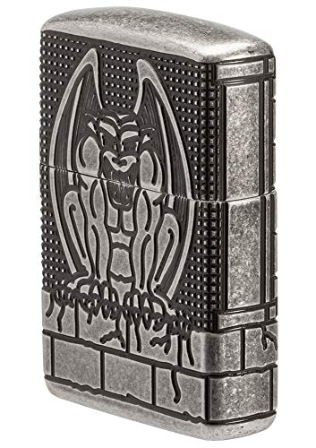 Encendedor Zippo MultiCut Gargoyle Armor Plata Antigua miniatura 6