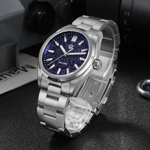 Image of watchdives WD0003 Original Design Aventurine Men Watch VH31 Sweep Second Quartz Watch 36mm Sapphire Crystal Luxury Wristwatch 100m Waterproof Stainless Steel